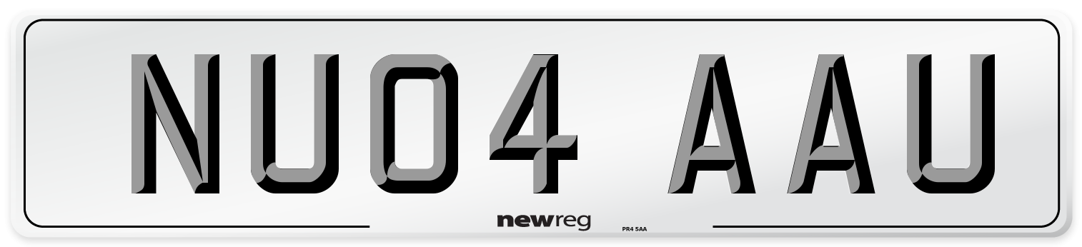 NU04 AAU Number Plate from New Reg